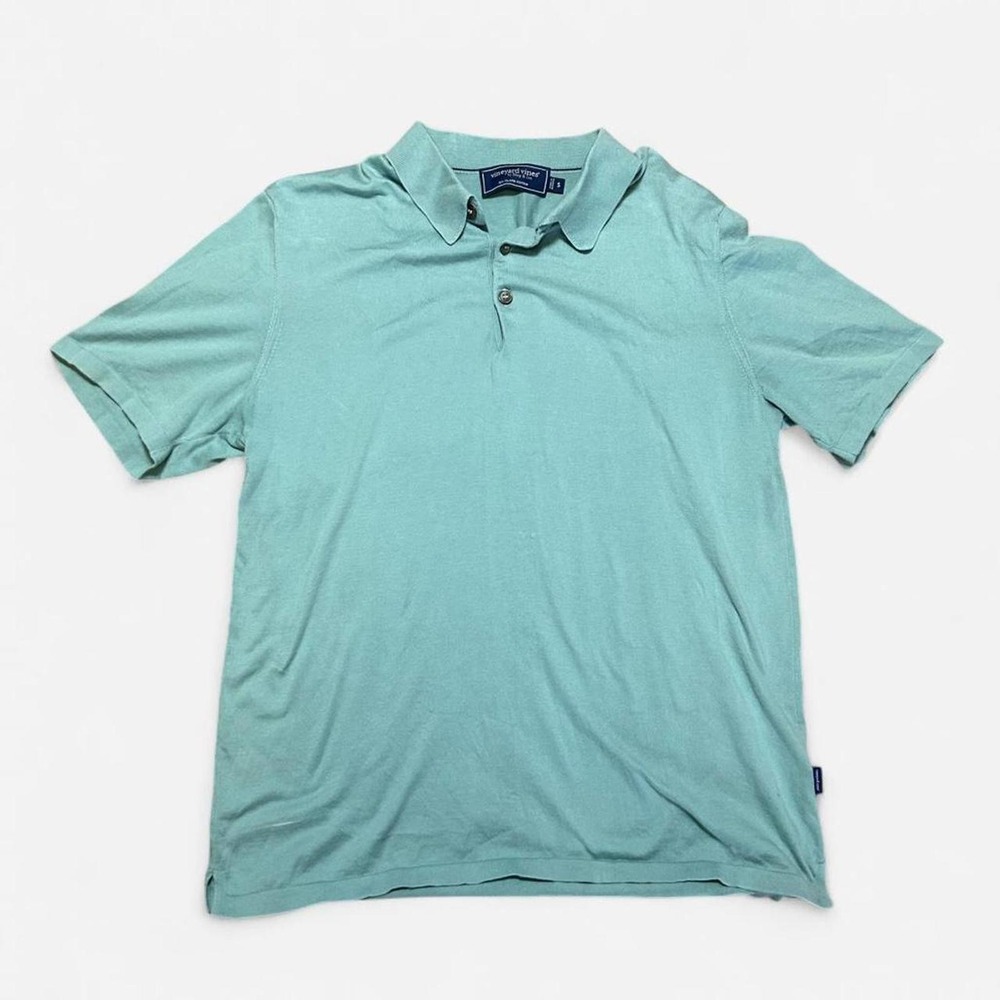 Vineyard‎ Vines Mens Sea Island Cotton Polo Shirt Teal Green Small Short Sleeve
